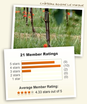 Chateau Roque le Mayne and 4.33 out of 5 stars!